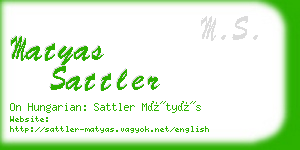 matyas sattler business card